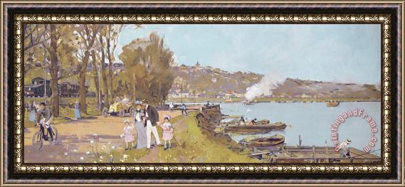 Luigi Loir The Attractions Of A Visit To The Parisian Suburb Of Athis-mons With The 'chemins Framed Print