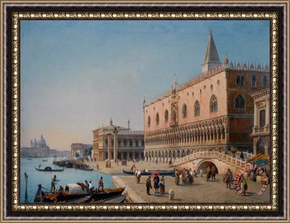 Luigi Querena The Doges Palace Framed Painting