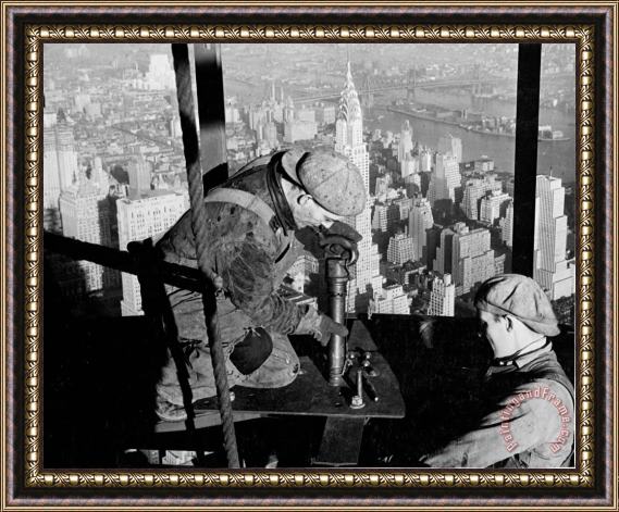LW Hine Riveters on the Empire State Building Framed Print