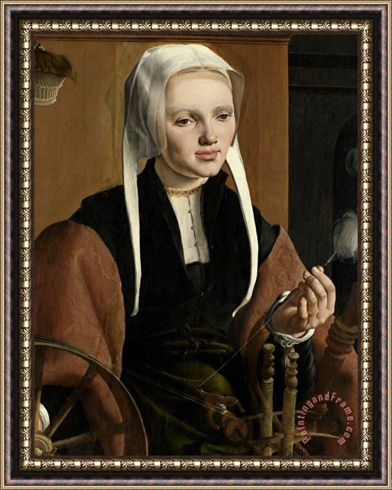 Maarten van Heemskerck Portrait of a Woman, Possibly Anne Codde Framed Painting