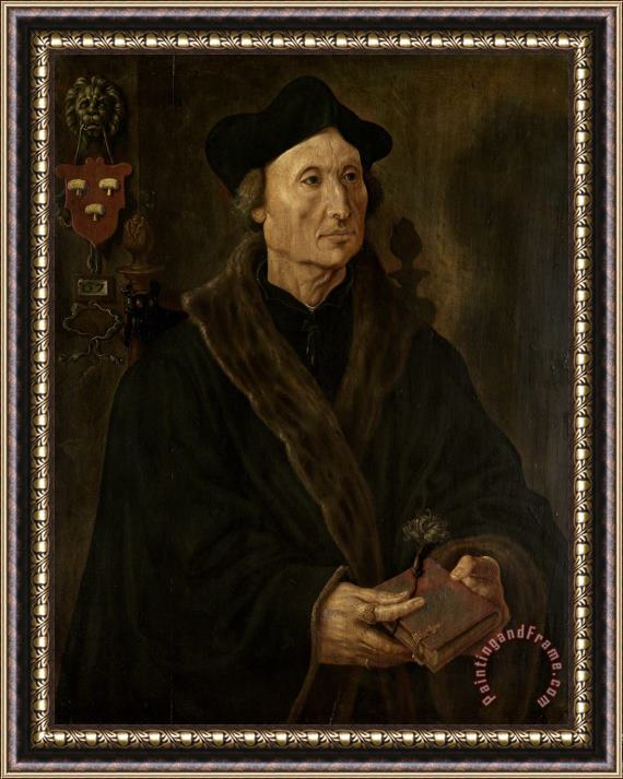 Maarten van Heemskerck Portrait of Johannes Colmannus, Rector of The Convent of St. Agatha at Delft Framed Print