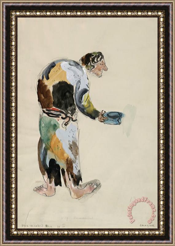 Marc Chagall A Weak Minded Man, Costume Design for Aleko (scene Iv). (1942) Framed Painting