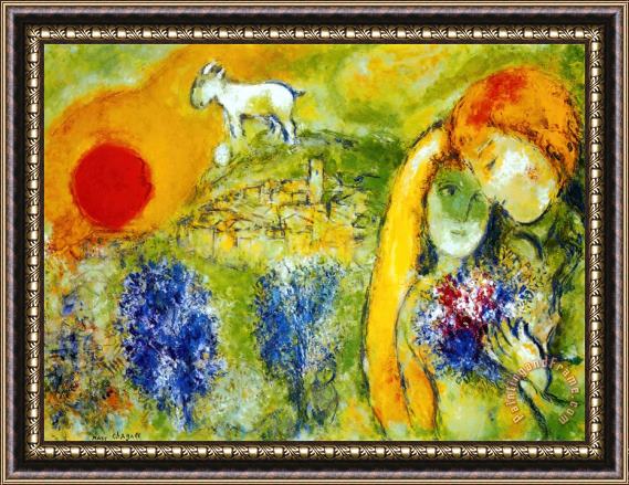 Marc Chagall Amoureux De Vence Framed Painting