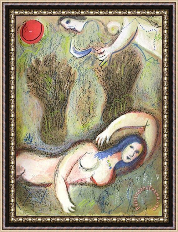 Marc Chagall Bible Booz Se Reveille Et Voit Ruth Framed Painting