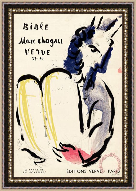 Marc Chagall Bible, Marc Chagall, Verve 33 34. 1956 Framed Print