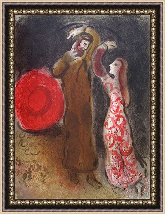Marc Chagall Bible Rencontre De Ruth Et De Booz Framed Painting