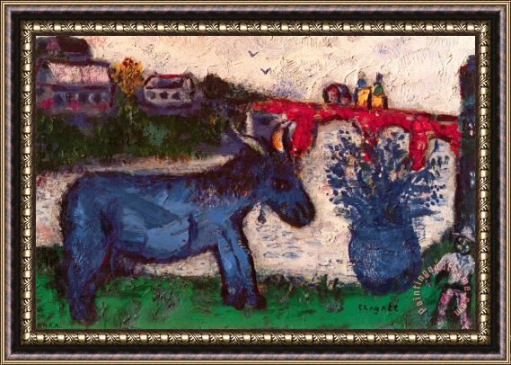 Marc Chagall Blue Donkey Framed Painting