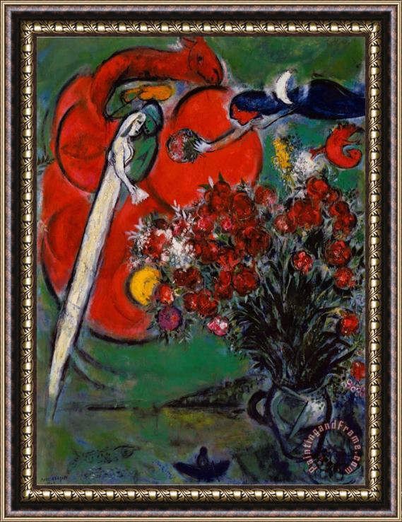 Marc Chagall Blumenstilleben St Jean Cap Ferrat 1956 Framed Painting