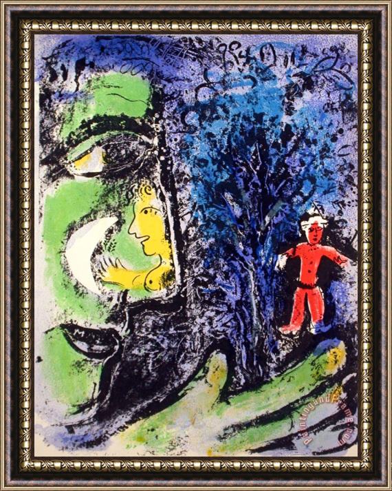 Marc Chagall Cl Le Profil Et L Enfant Rouge Framed Print