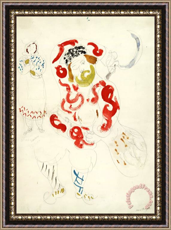 Marc Chagall Costumes for Peasant, Costume Design for Aleko (scene Iii). (1942) Framed Painting