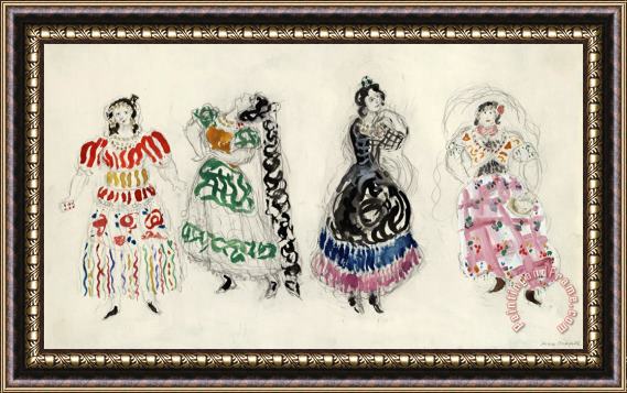 Marc Chagall Gypsies, Costume Design for Aleko (scene Iv). (1942) Framed Print