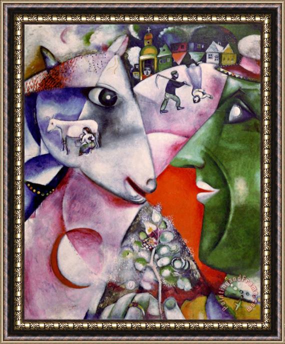 Marc Chagall I And The Village 1911 Framed Print