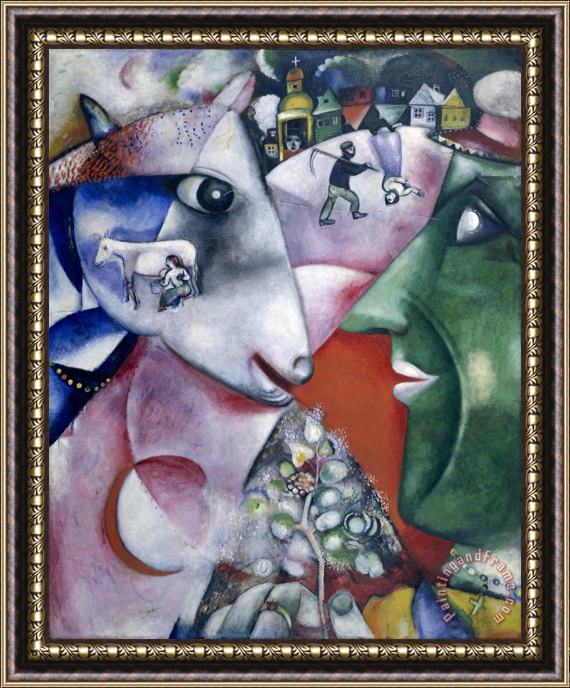 Marc Chagall I And The Village Framed Painting