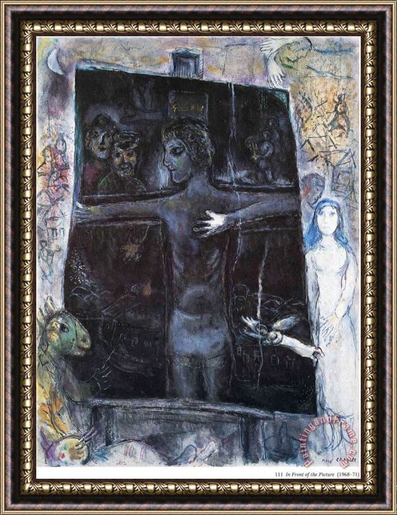 Marc Chagall In Front of The Picture 1971 Framed Painting
