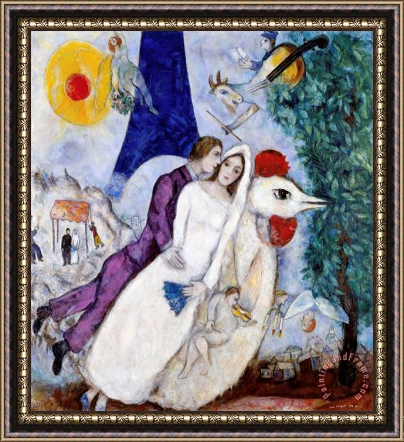 Marc Chagall Les Fiancees De La Tour Eiffel Framed Print