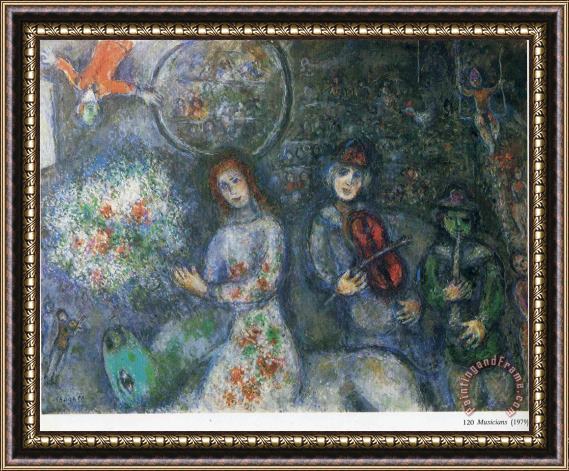 Marc Chagall Musicians 1979 Framed Painting