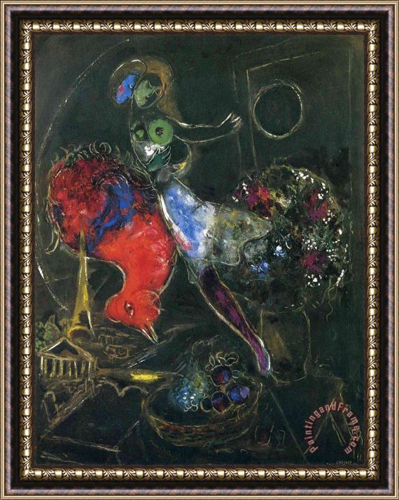 Marc Chagall Night 1953 Framed Painting