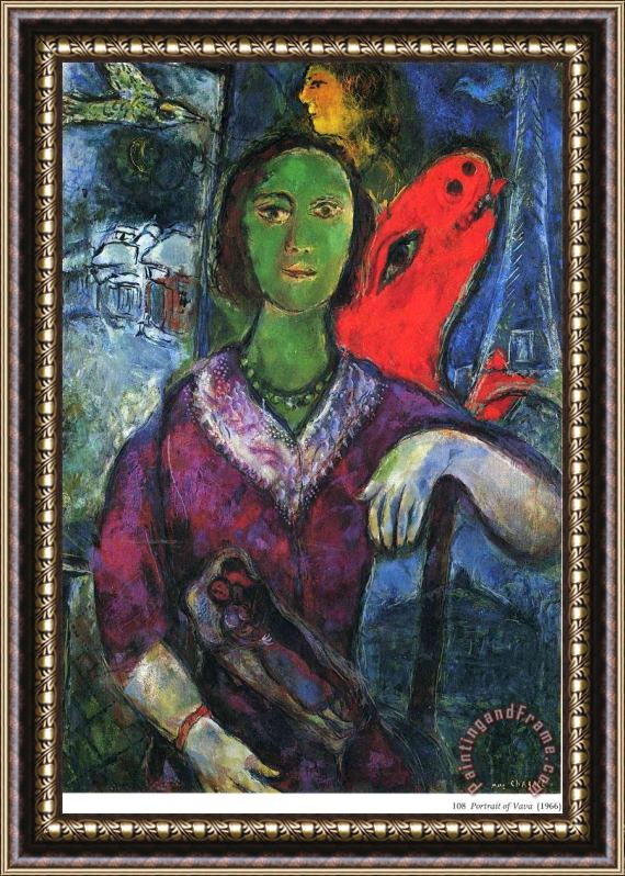 Marc Chagall Portrait of Vava 1966 Framed Painting