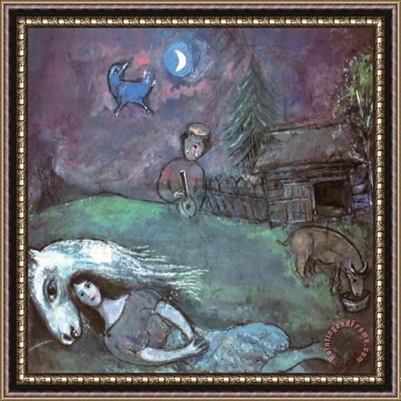 Marc Chagall Rural Landscape Framed Painting