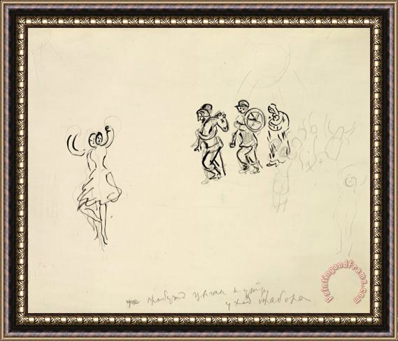Marc Chagall Sketch for The Choreographer, for Aleko. (1942) Framed Print