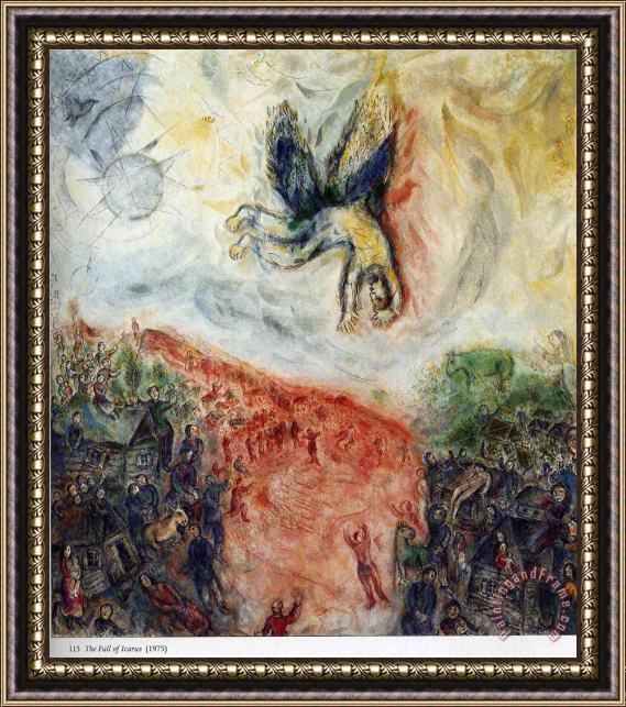 Marc Chagall The Fall of Icarus 1975 Framed Print