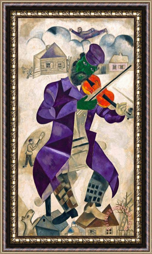 Marc Chagall The Green Violinist 1924 Framed Print