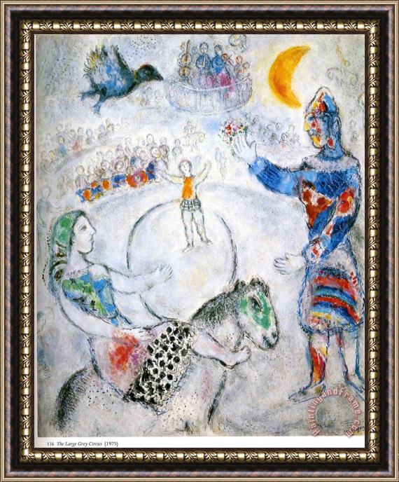 Marc Chagall The Large Gray Circus 1975 Framed Painting