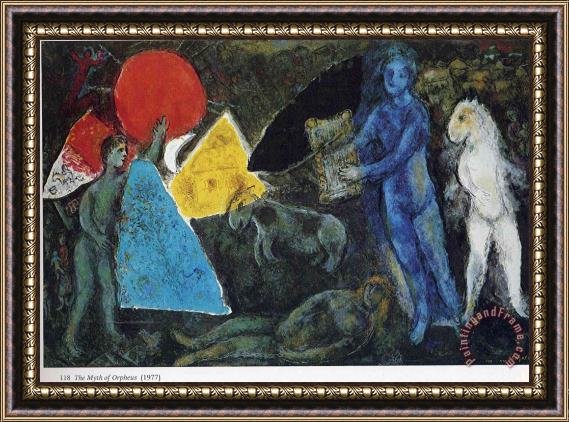 Marc Chagall The Myth of Orpheus 1977 Framed Painting
