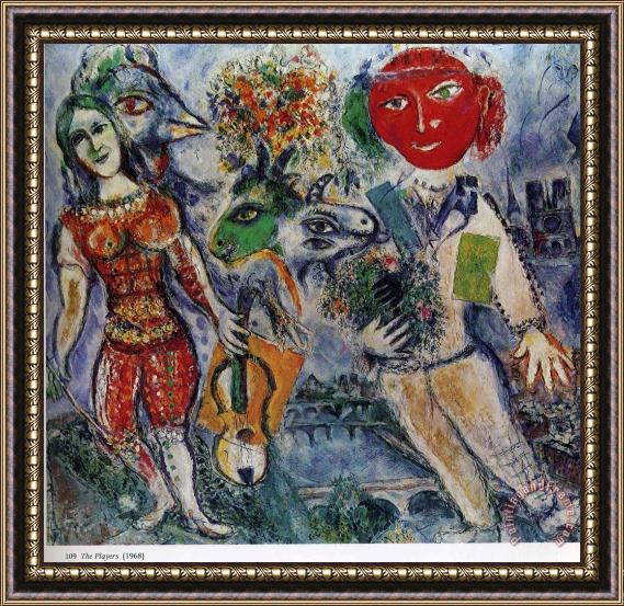 Marc Chagall The Players 1968 Framed Painting