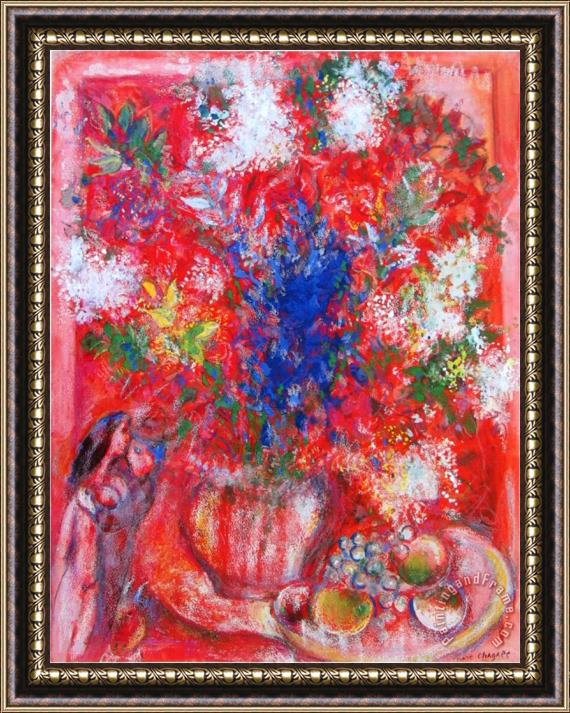 Marc Chagall The Red Flowers Framed Print