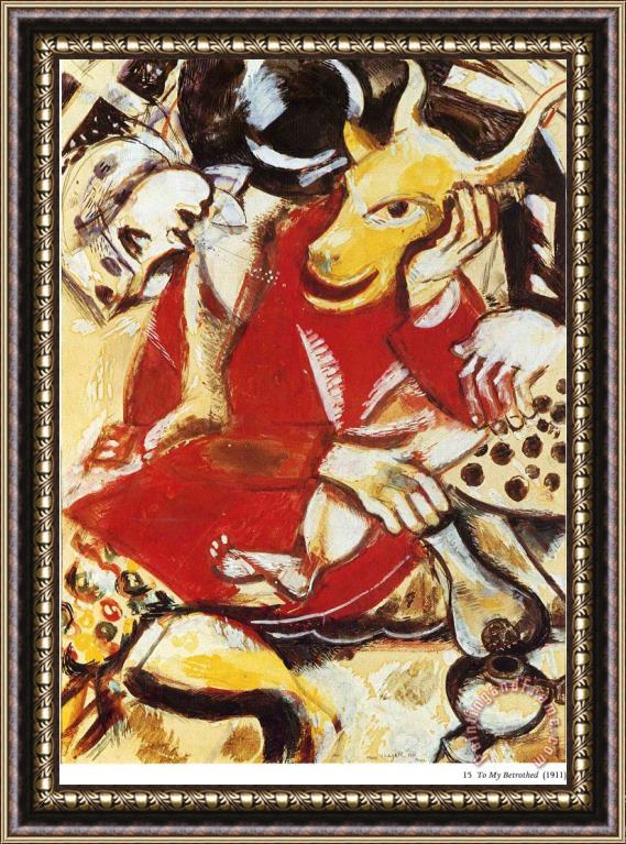 Marc Chagall To My Betrothed 1911 Framed Painting