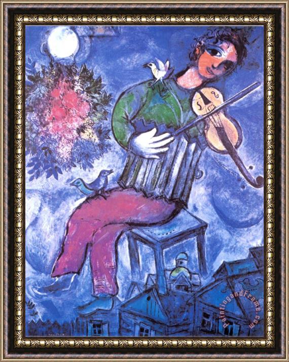 Marc Chagall Violoniste Bleu Framed Painting