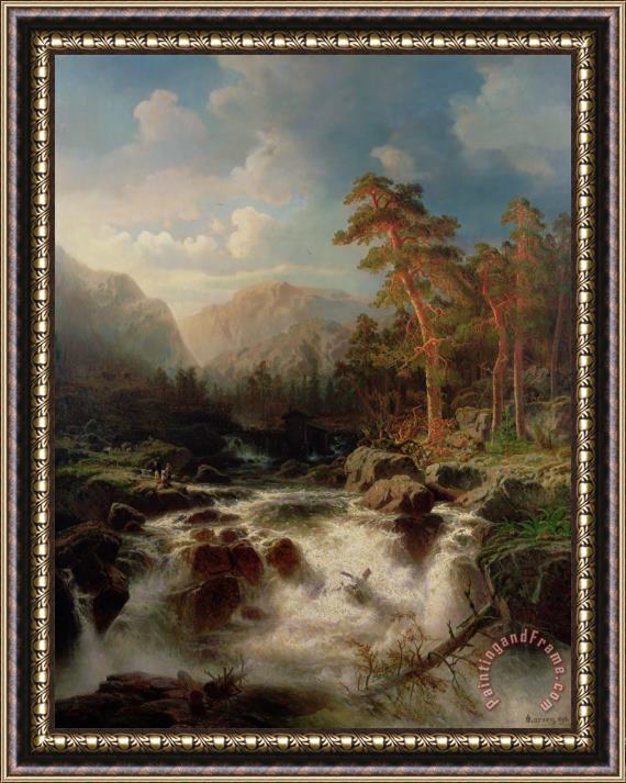 Marcus Larson Mountain Torrent Smaland Framed Painting
