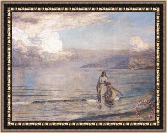Marie Auguste Emile Rene Menard Bathers on The Beach Framed Painting
