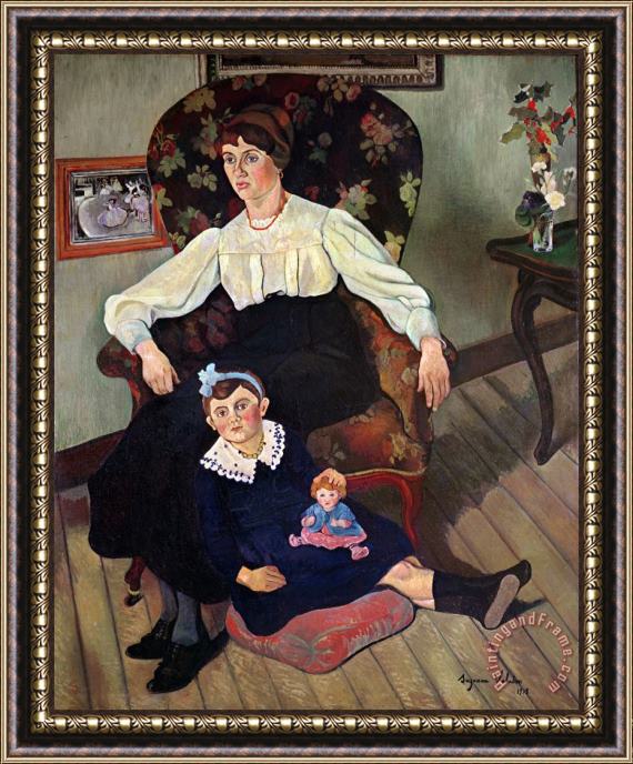 Marie Clementine Valadon Portrait of Marie Coca and her Daughter Framed Print