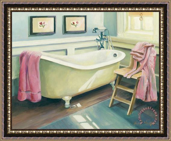 Marilyn Hageman Cottage Bathtub Framed Painting
