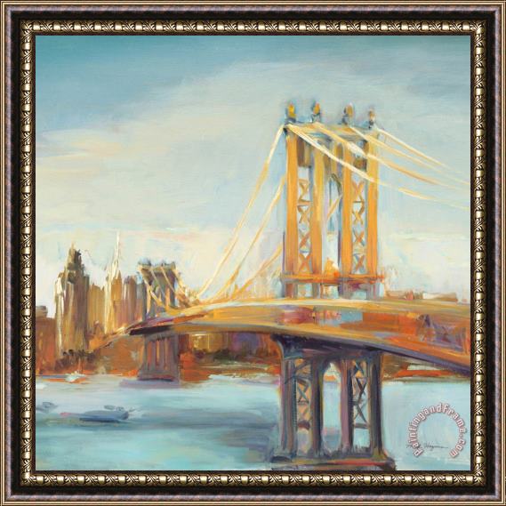 Marilyn Hageman Sunny Manhattan Bridge Framed Painting