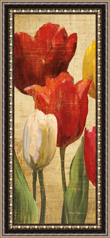 Marilyn Hageman Tulip Fantasy on Cream II Framed Painting