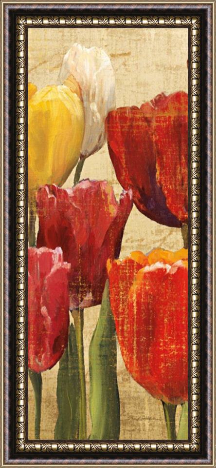 Marilyn Hageman Tulip Fantasy on Cream III Framed Painting