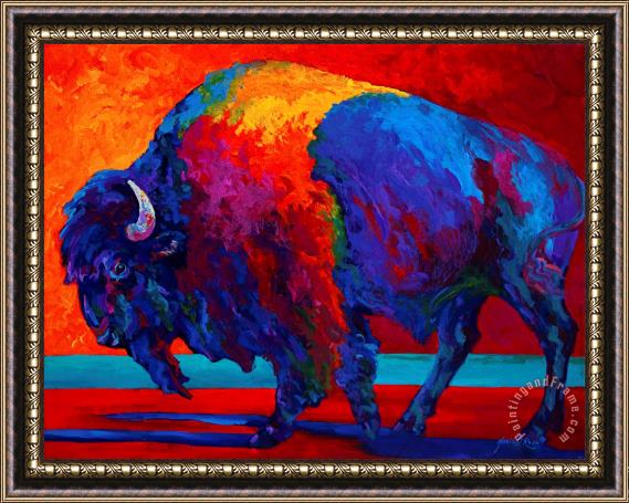 Marion Rose Abstract Bison Framed Painting