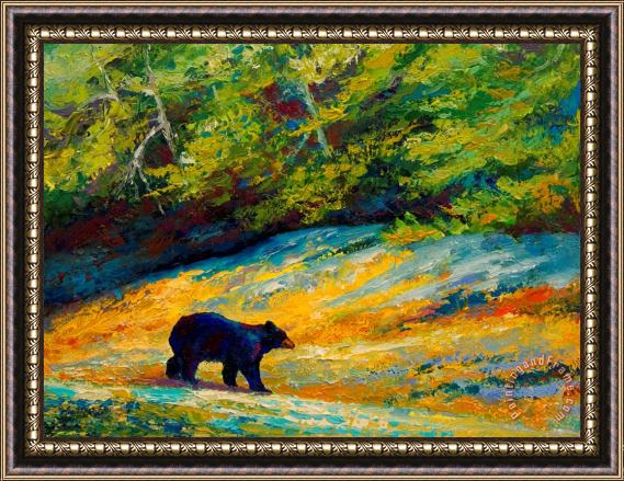 Marion Rose Beach Lunch - Black Bear Framed Painting