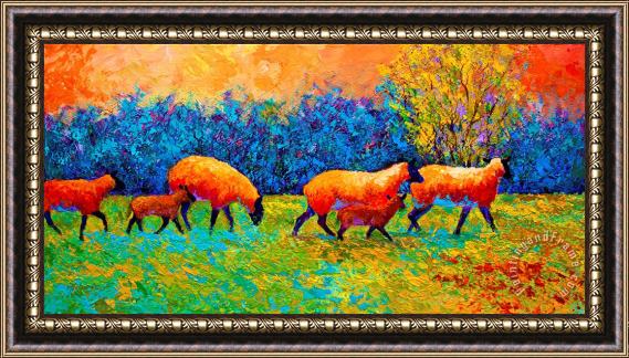 Marion Rose Blackberries and Sheep II Framed Painting