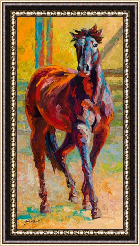 Marion Rose Corral Boss - Mustang Framed Painting