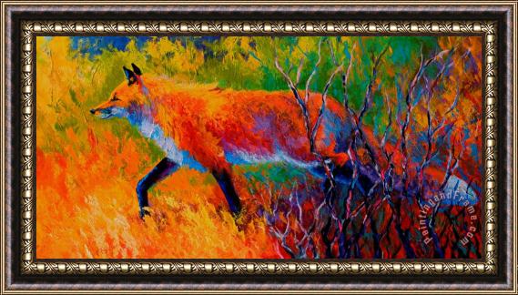 Marion Rose Foxy - Red Fox Framed Painting