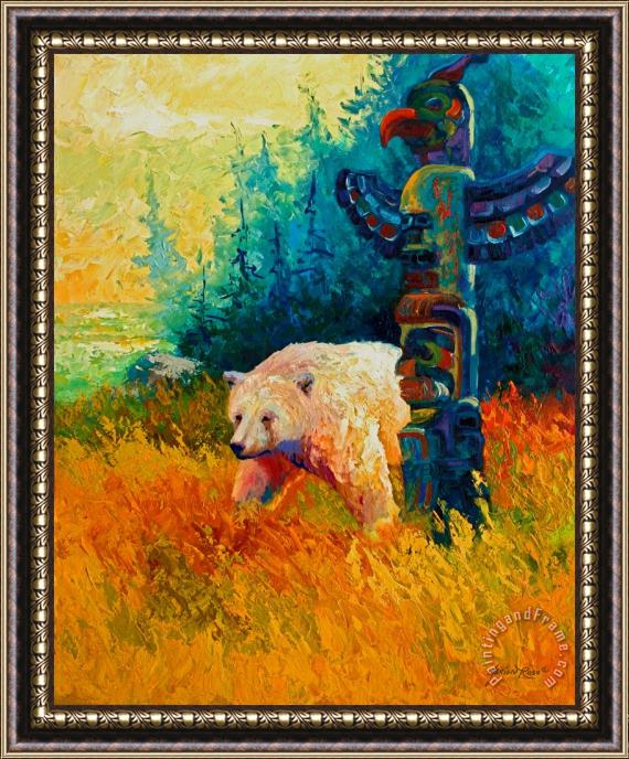Marion Rose Kindred Spirits - Kermode Spirit Bear Framed Painting