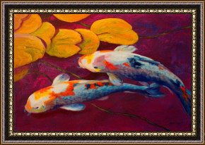 A Pond in The Morvan Framed Prints - Koi Pond II by Marion Rose