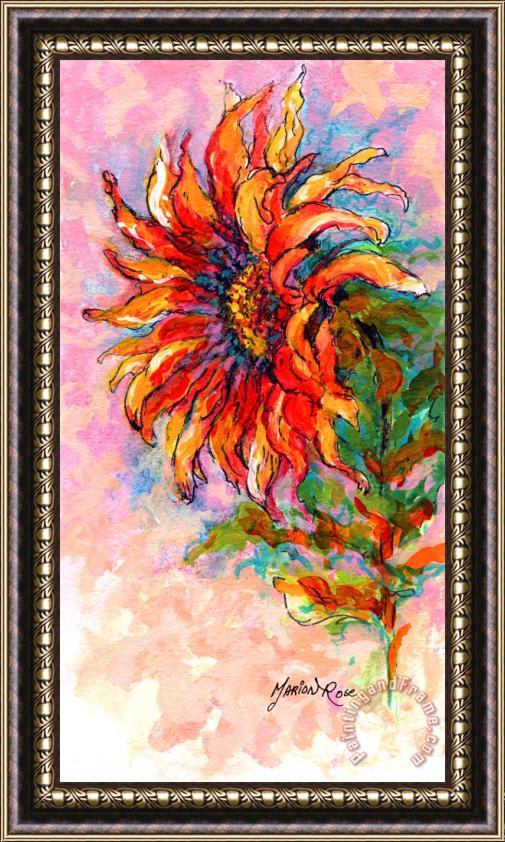 Marion Rose One Sunflower Framed Painting