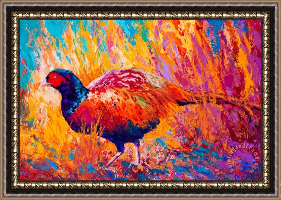 Marion Rose Secrets In The Grass - Pheasant Framed Painting