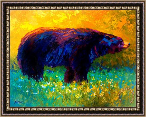 Marion Rose Spring Stroll - Black Bear Framed Painting