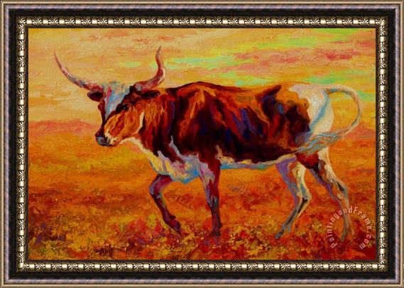 Marion Rose Texas Longhorn Framed Print